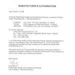 Watts manufacturer's authorized letter
